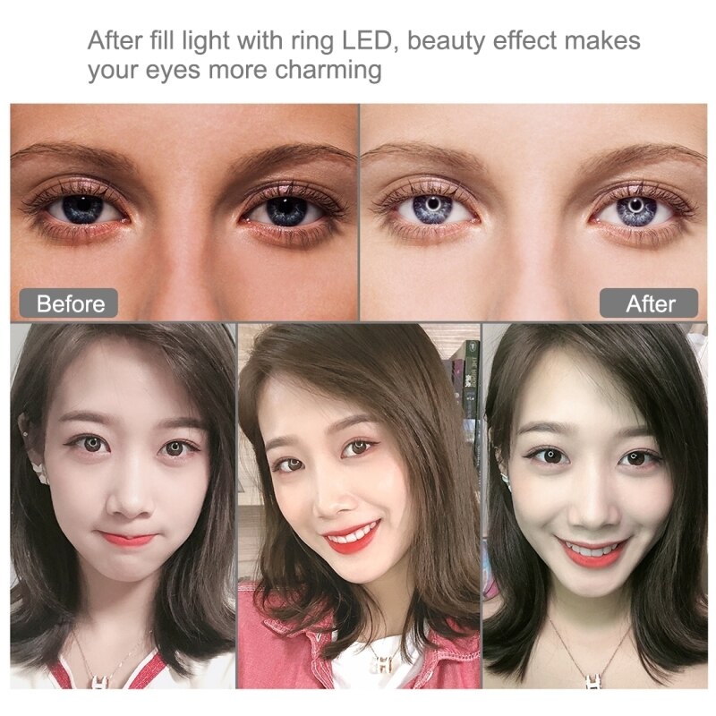 Arc Face 3.6 Inch Fill Light Beautification Live Light Selfie LED Arc Face Beauty Live Fill Light LED 3 Modes Selfie Light