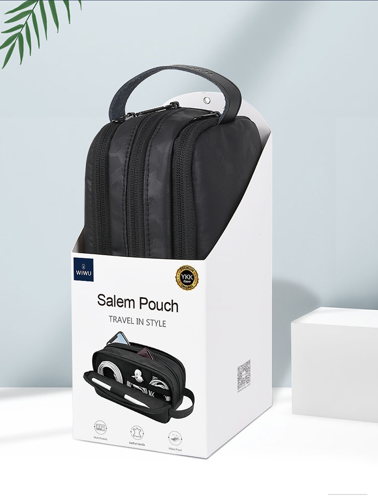 WIWU Electronic Organizer Bag Power Bank Pouch 2 strati borsa di immagazzinaggio di grande capacità custodia per caricabatterie con cavo USB borse da viaggio
