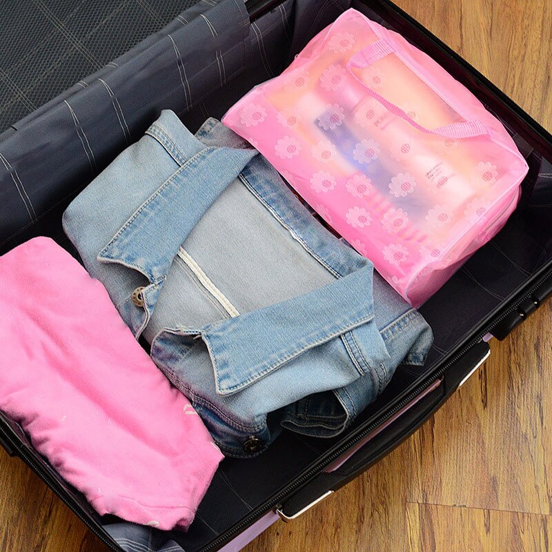 transparent Blumen- PVC machen-hoch Veranstalter Tasche Reise Kosmetik Tote Tasche Organizer Klar Wasserdichte Schlecht Waschen Lagerung Taschen