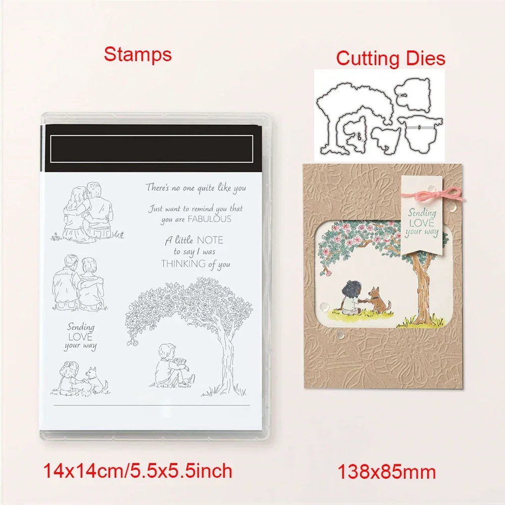 Smuk blomsterkrans med tekst, stempel og skæremaljer med mit hjerte, tedderbjørn, stempelsæt til gør-det-selv scrapbooking, kort, kreative ma: Lysegul