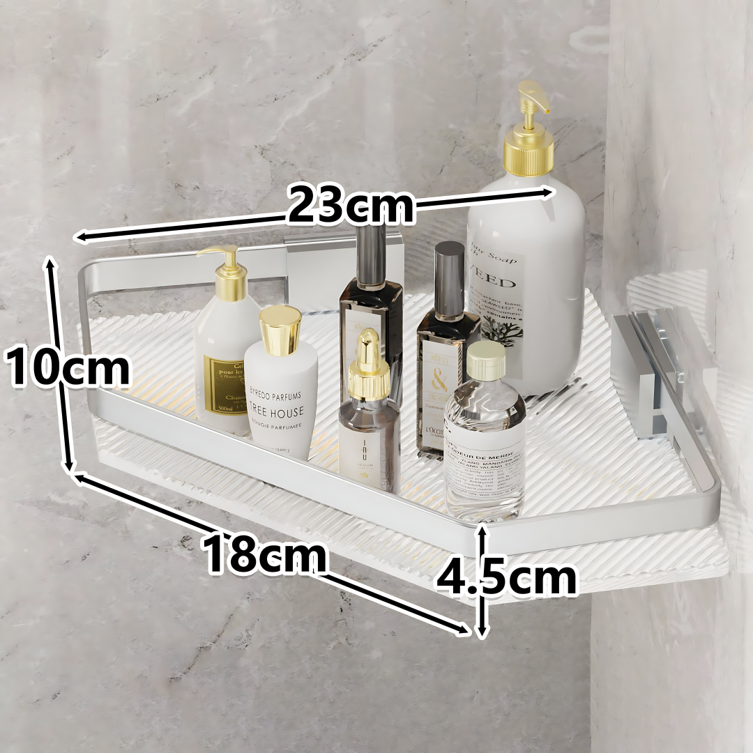 Badeværelseshylde køkkenopbevaringsorganisator akryl shampoo rack bruserhylde badeværelsestilbehør opbevaringshylde uden boremaskine: Lilla