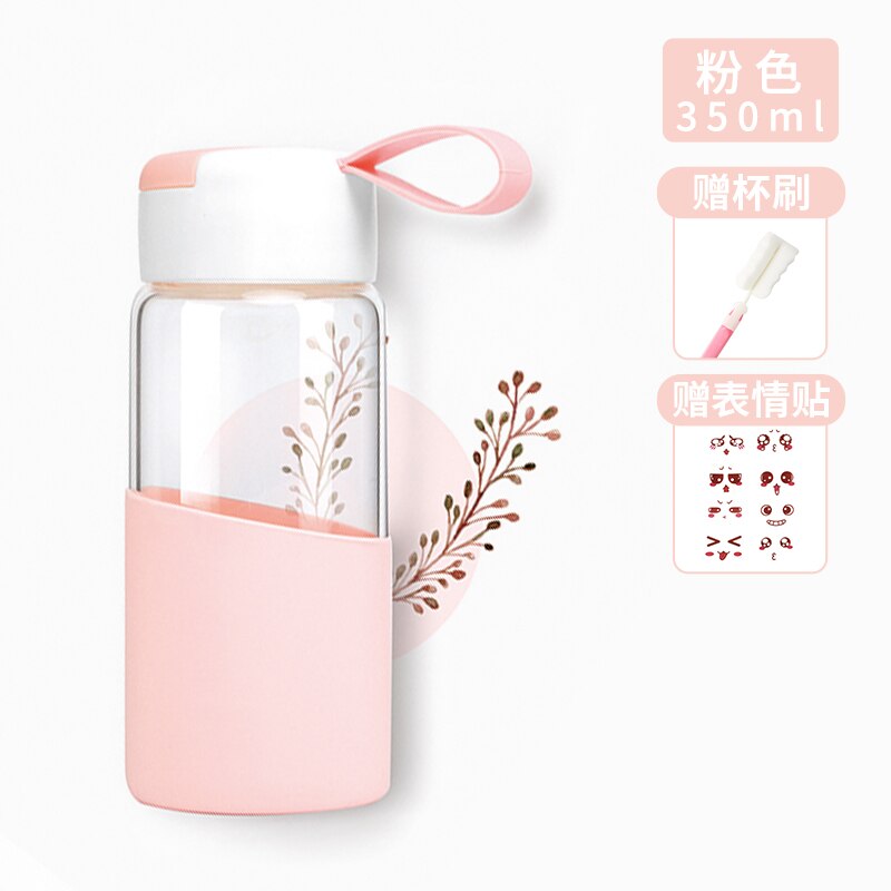 Summer Transparent Fitness Glass Cute Water Bottle Outdoor Cute Baby Eco Friendly Gym Portable Para Agua Drinkware BY50SP: style6