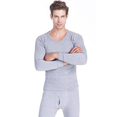 Cotton Undershirts Men Long Johns Thermal Underwear Base Man Underwear Thermo Shirt Men Winter Bottoms Warm Suit Tight Tops: Gray / XXL