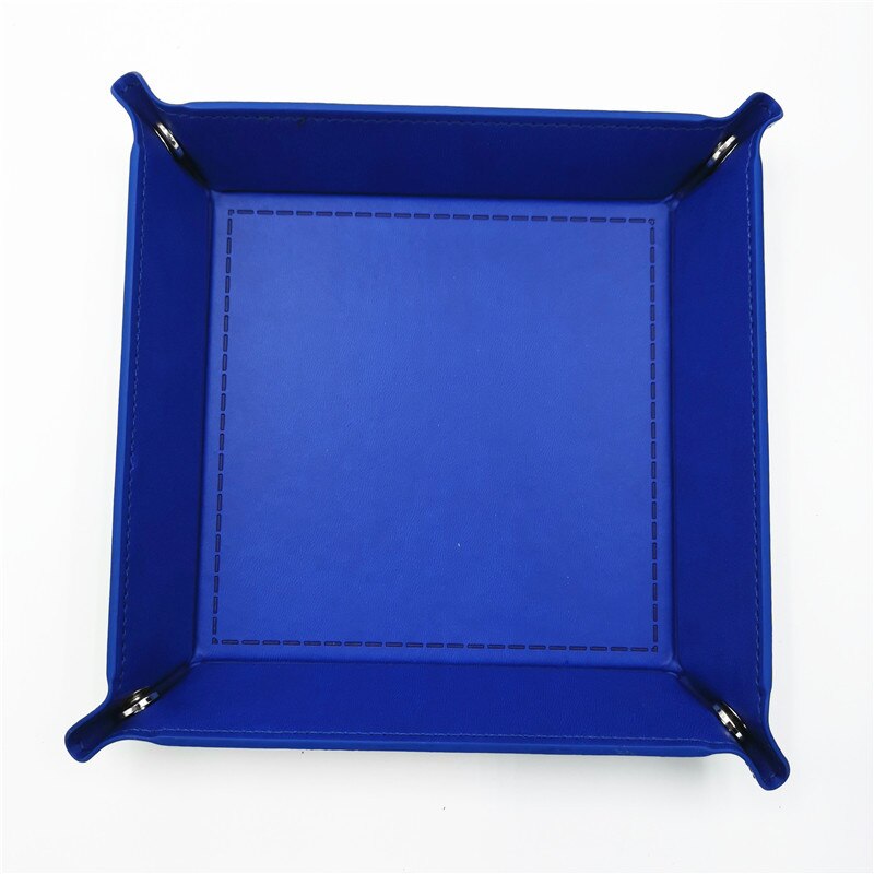 Pu lederen dobbelstenen rolplaat vierkante dobbelstenenplaat dobbelstenendoos voor tafelspellen dobbelstenen opslag.