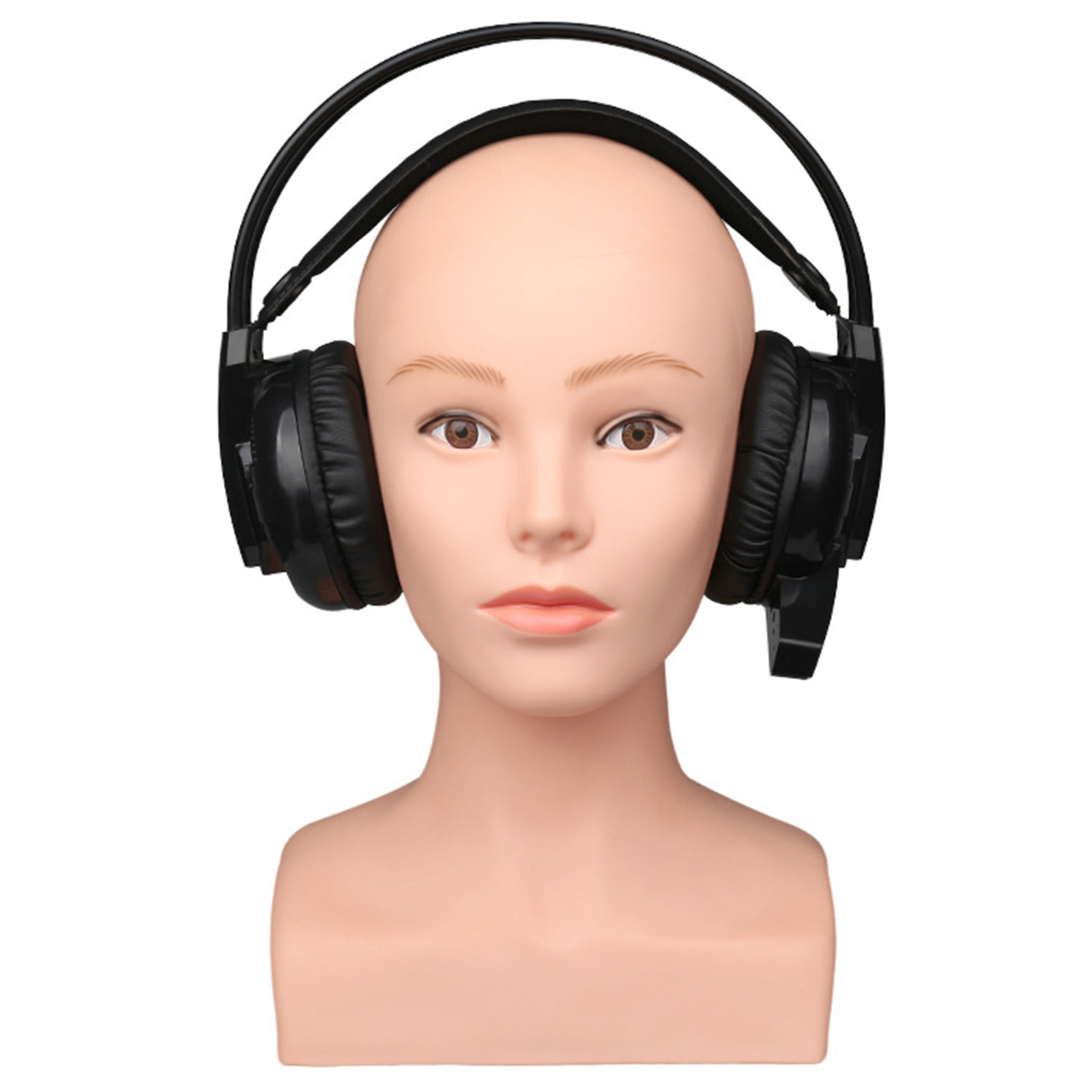 Model Head Wig Display Head Soft Touch Manikin Female Mannequin Stand and Holder Head Mold for Home Mask Hair Hats Glasses