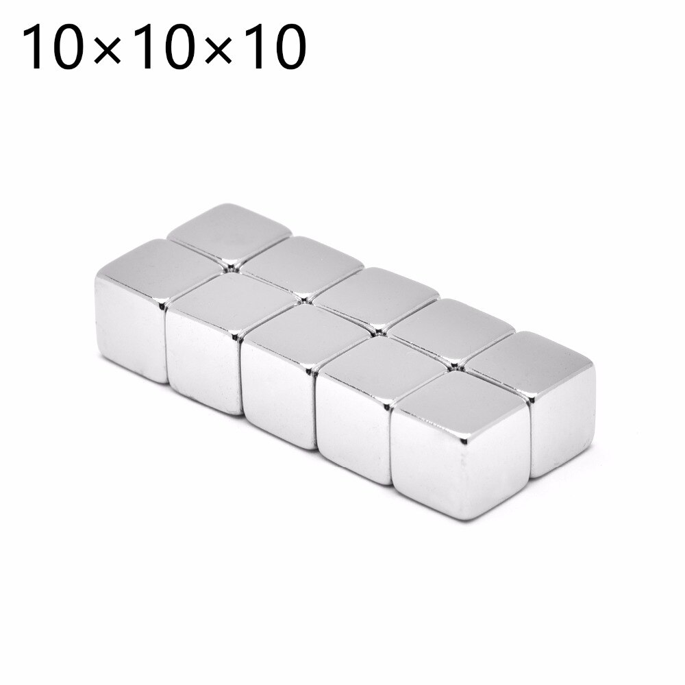 5 stks N35 10*10*10 Super Sterke Block Cube 10mm x 10mm x 10mm zeldzame Aarde Neodymium Magneet