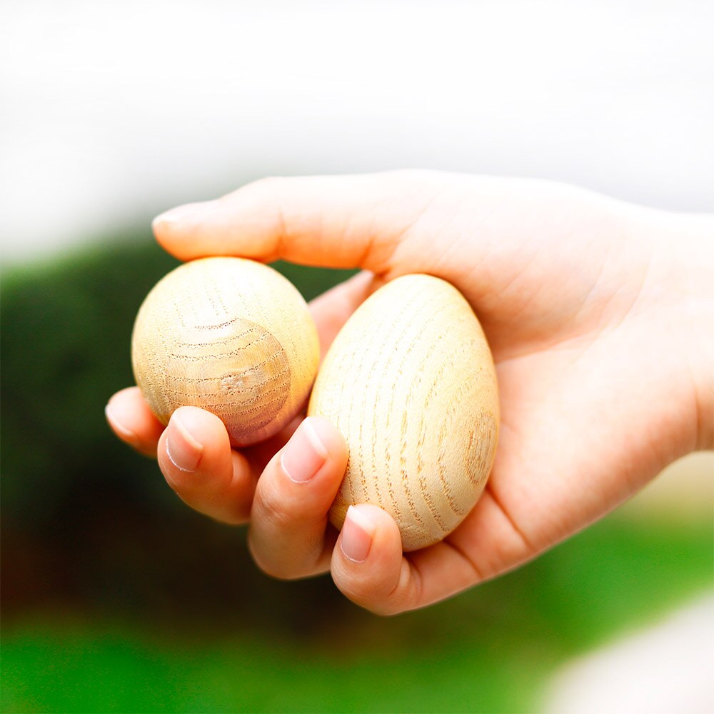 Trä maracas äggskakare musik slagverk instrument ägg 2 st röd