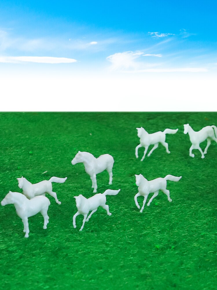 HO 1:87 Diorama Model Cows Horse Sheep Plastic Animal Toys DIY Model Making Sand Table Building Layout Farm Scene 10pcs/lot: Gray