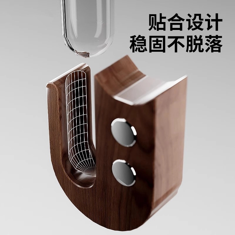 Cat Beard Magnet Storage Jar Cat Whisker Collection Bottle Pet Hair Storage Magnet Vase Wooden Holder Refrigerator Magnet Decor