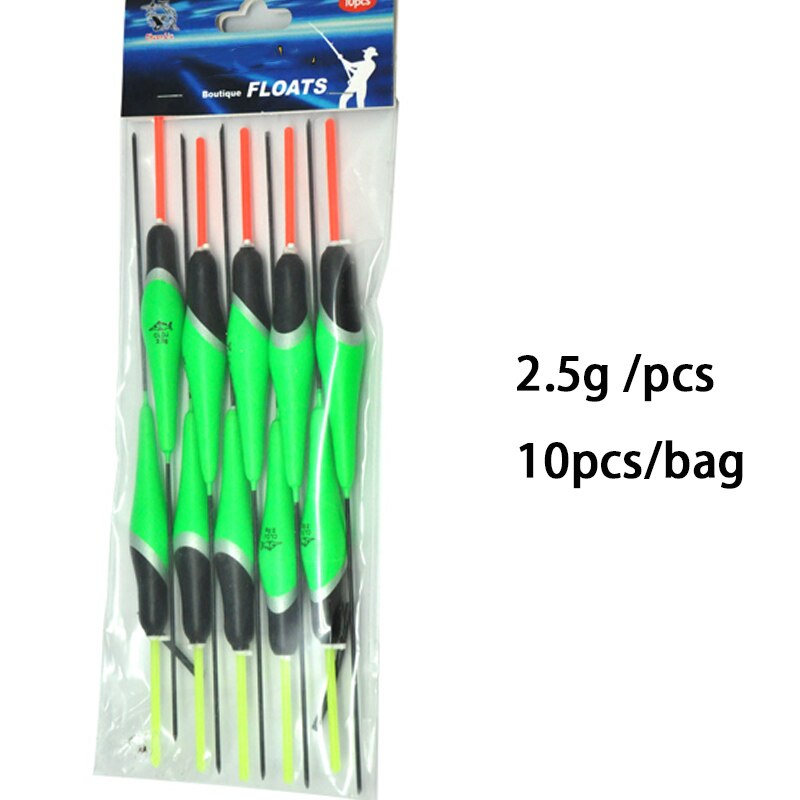 Topline Visgerei 10 Stks/partij Visdobbers Alle Waggler Boei Bobbers Vis Barguzinsky Fir Praalwagens Tackle Karper Pesca Boya Acesorios: 2.5G GREEN