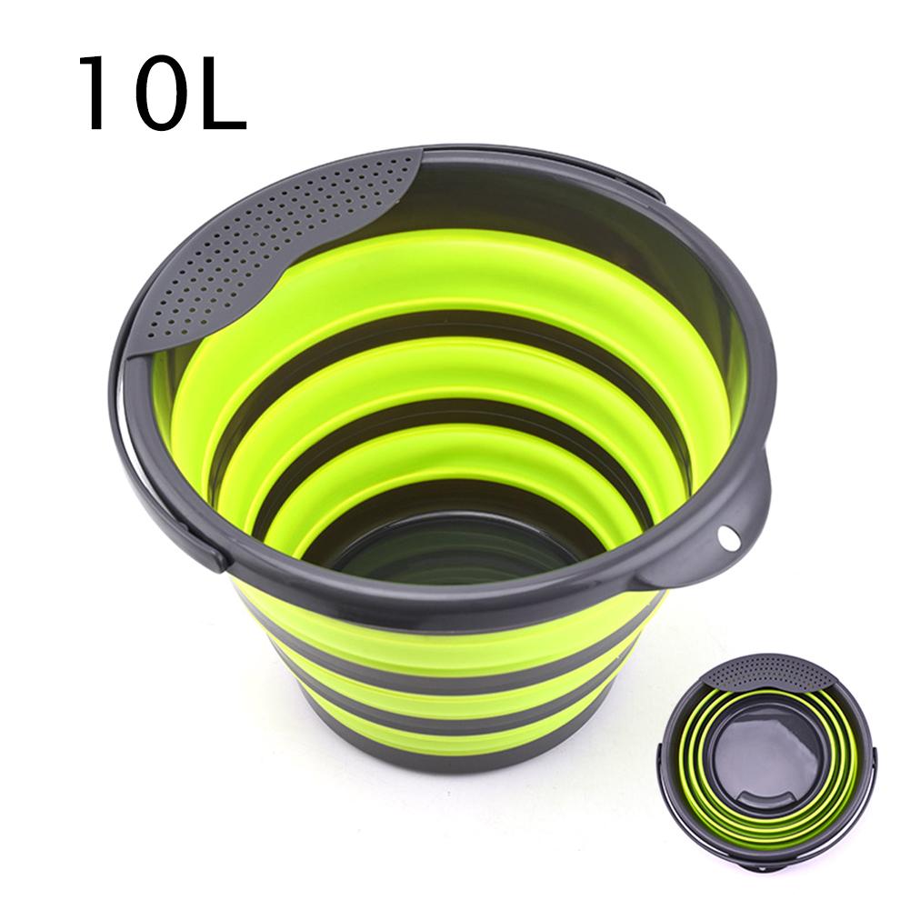 Secchio pieghevole in silicone pieghevole grande capacità Washabe pesca campeggio auto cucina bagno giardino esterno secchio per irrigazione: 10L