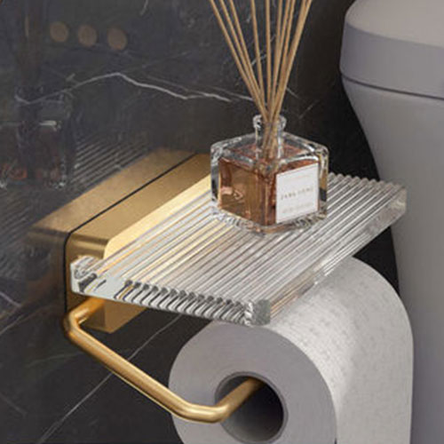 DOOKOLE HOHardware-Ensemble d'accessoires de bain dorés, porte-serviettes mural T1, porte-serviettes, brosse de toilette, crochets à serviettes, porte-papier: Bleu marine