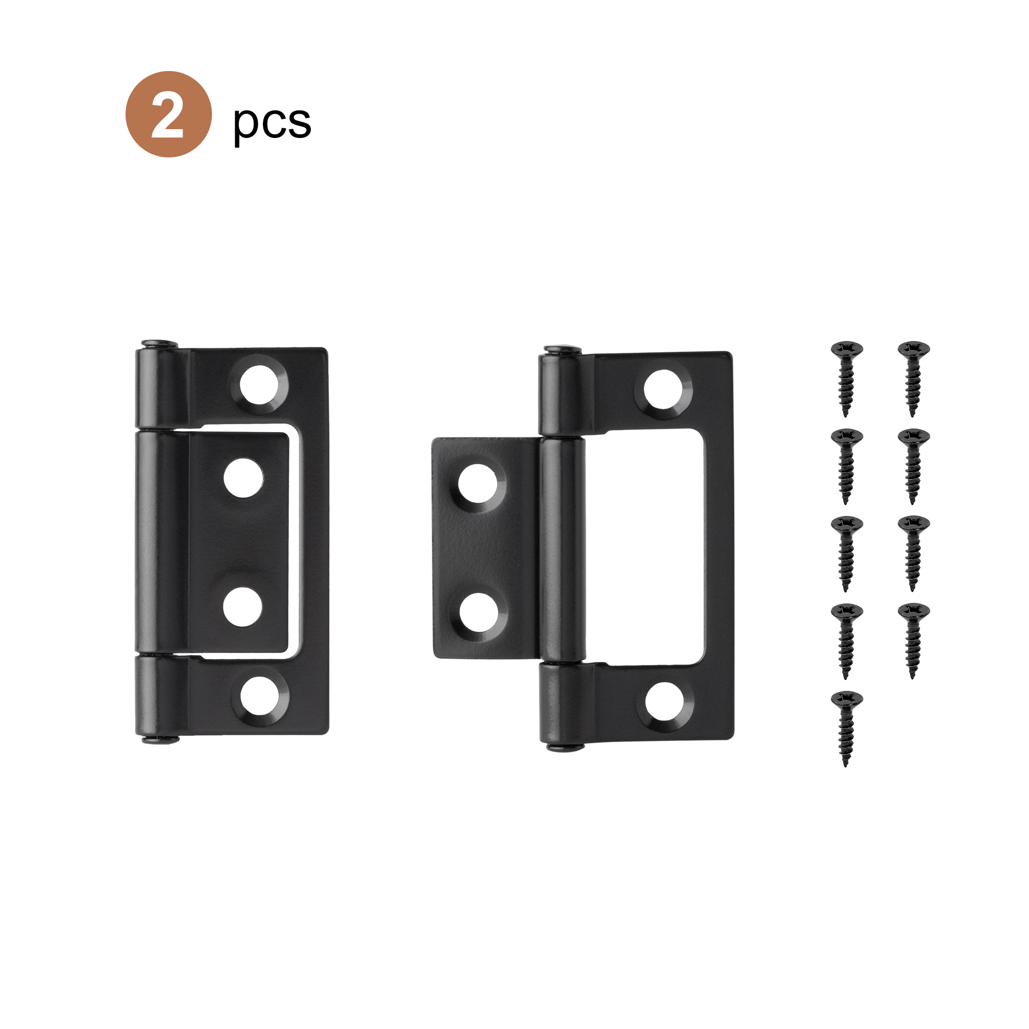 2pcs Flat Metal Hinges 360 degree hinges for Cabinet Doors Windows Wooden Box Home Furniture Hardware Accessories: Black/Gold
