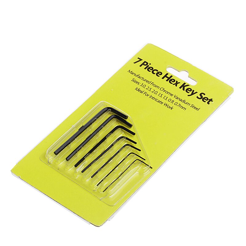 Jeu de 7 clés Allen Mini hexagonales, 0.7mm-3mm, Kit d'outils pour tournevis Q84D