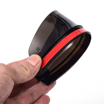 2 pçs espelho retrovisor do carro chuva sobrancelha viseira de fibra carbono vista traseira viseira sol lâminas à prova chuva adesivo decoração do carro acessórios: Cinza escuro