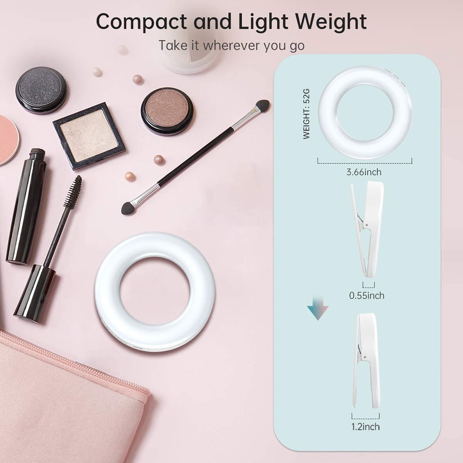 Mobile Phone Ring Fill Light 40 LED Lights 3200K-6500K Lighting Adjustable Universal Smartphone Fill Light For Video Live Selfie