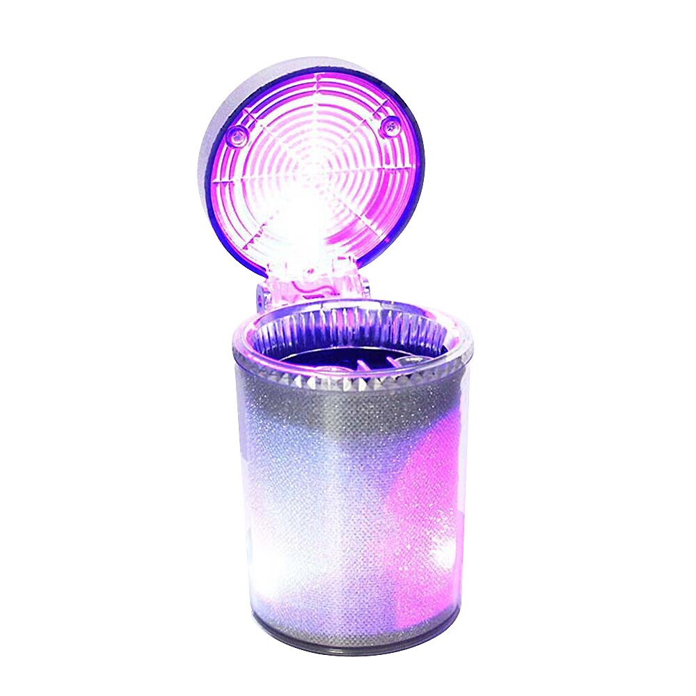 Portable lumière LED voiture cendrier lumineux nuit cylindre porte-conteneur tasse