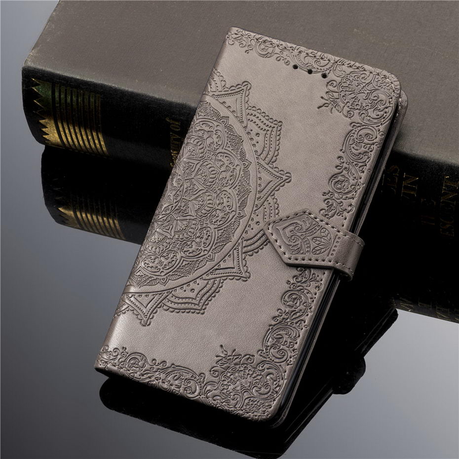 Luxury PU Leather Case For ZTE Blade A510 3D Mandala flower Flip Wallet Case For ZTE Blade A510 A 510 Phone Case: Gray