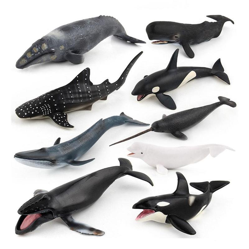 Simulation solide harz Wal modell ozean sealife tiere Modell bule Wal Hai spermien Wal schildkröte Einhorn Wal spielzeug für freundlicher