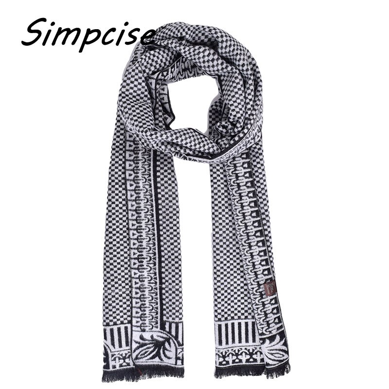 Bufandas de algodón con estampado de tartán para hombre, bufanda de invierno para adulto, a la , A3A18914: A3A18914 black