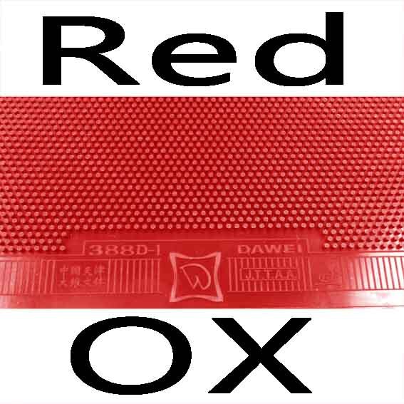 Dawei 388D-1 Long Pips-Out Table Tennis Rubber without Sponge: Red OX