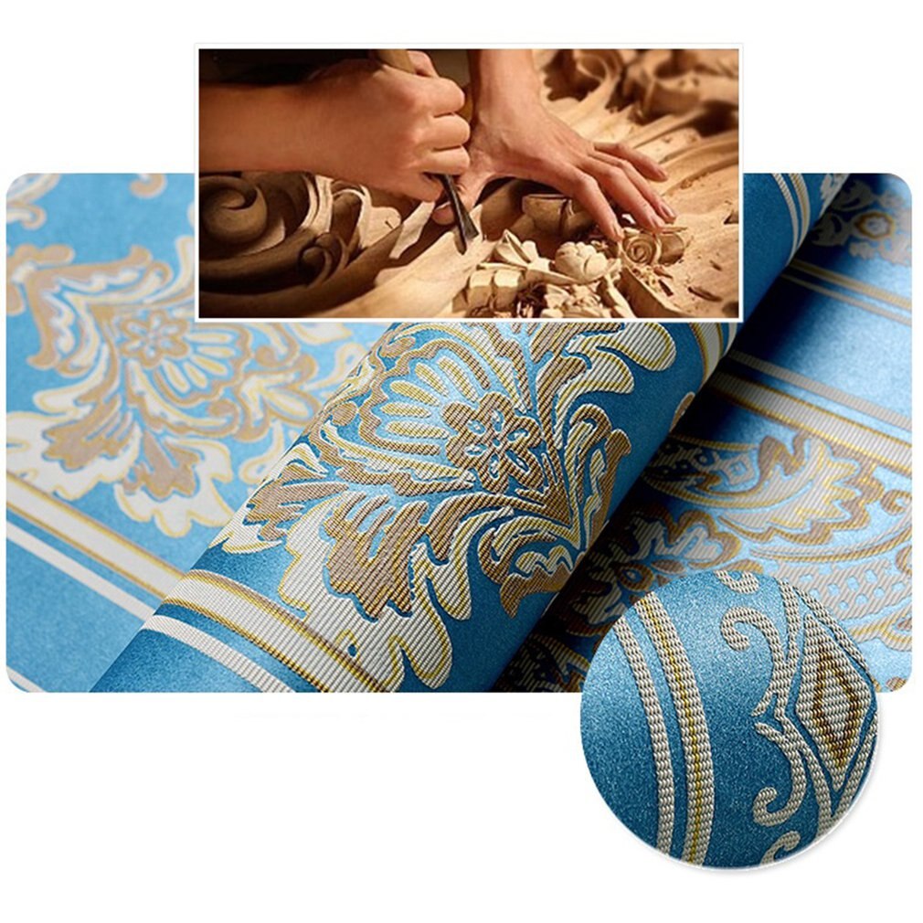 Europese Stijl Vliesbehang Drie-Dimensionale Reliëf Behang Woonkamer Slaapkamer Tv Achtergrond Muur