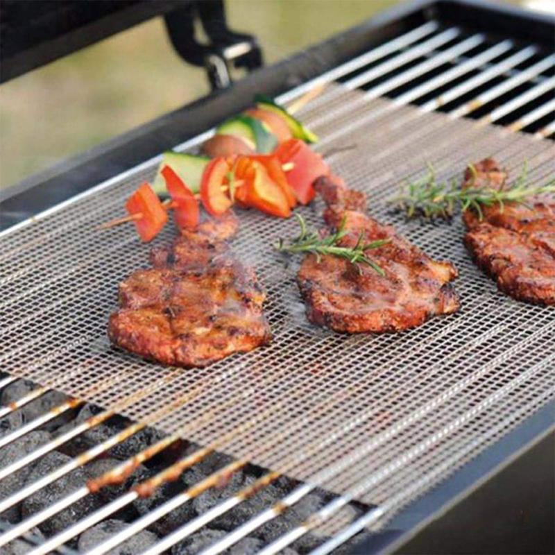 Non-Stick Grid Shape BBQ Mat Cooking Grilling Sheet Liner Fish Vegetable Smoker Grill Mats Barbecue Supplies Tools Kitchen Tools