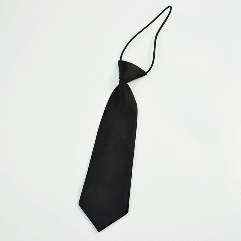 Solid sort polyester elastisk slank slips hals slips til barn
