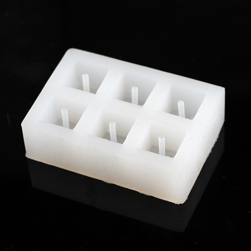 Concrete Block Jewellery Stand Silicone Mold Handmade Craft 6-Cavity Cube with a Socket Mould