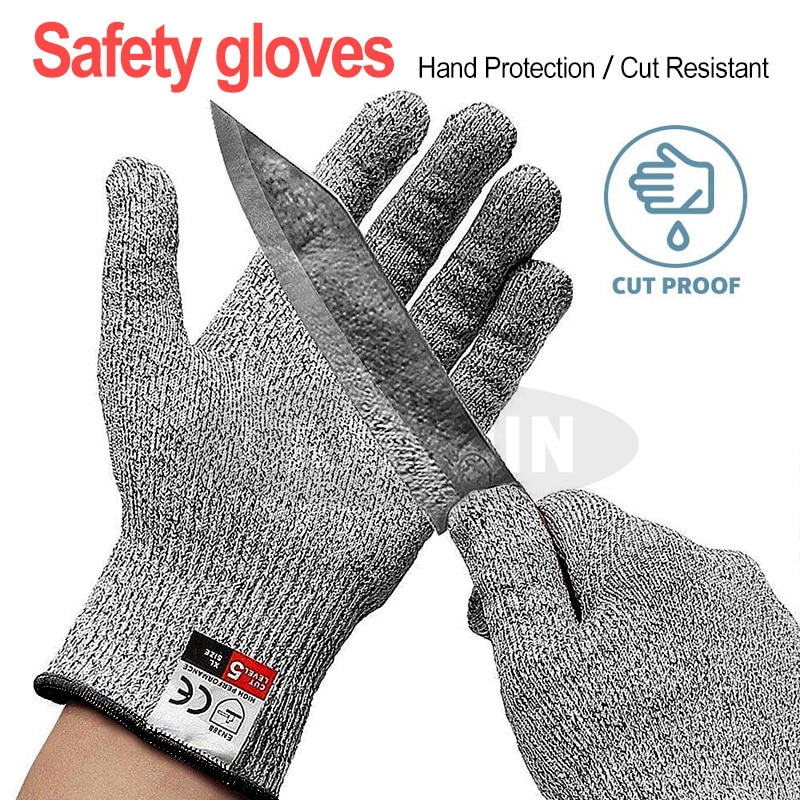Anti-cut handsker ce standard niveau 5 hppe cut resistente sikkerhedshandsker beskyttelseshandsker til mænd kvinder børn