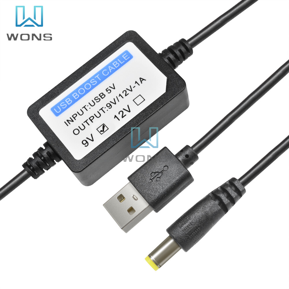 Usb til dc konverteringskabel 5v to 12v/9v 1a spændings-step-up-kabel booster strømkonverter adapter tilslutning han 1.3m usb opladning