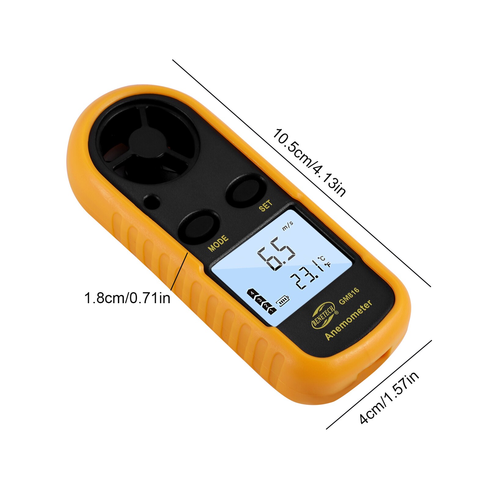 Digital Anemometer Wind Speed Gauge LCD Display Handheld Airflow Windmeter Temperature Tester With Battery Anemometer Tester