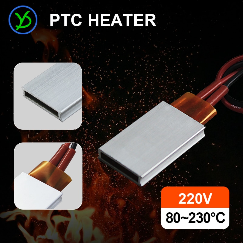 1pc PTC heating element 80/100/150/200/230 AC/DC 220V PTC Heater for crimper Aluminum Shell Heater