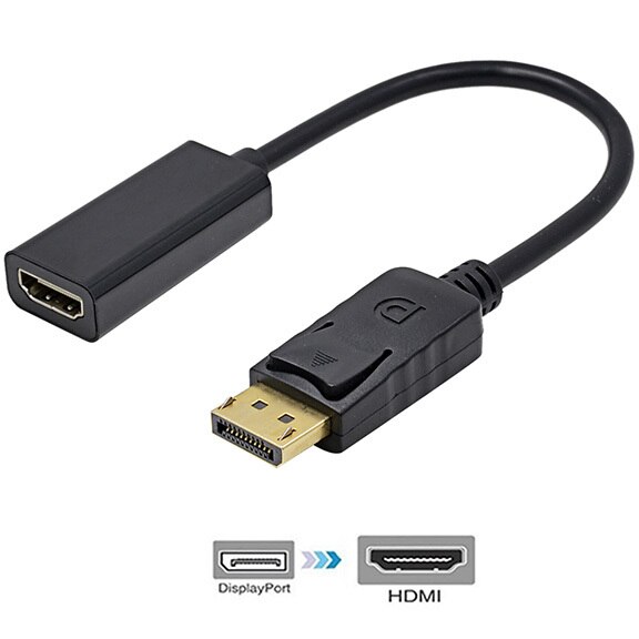 Konsenda Displayport DP Male to DVI HDMI VGA Audio Female Adapter Display Port Cable Converter For Computer Projector TV Monitor: DP to HDMI