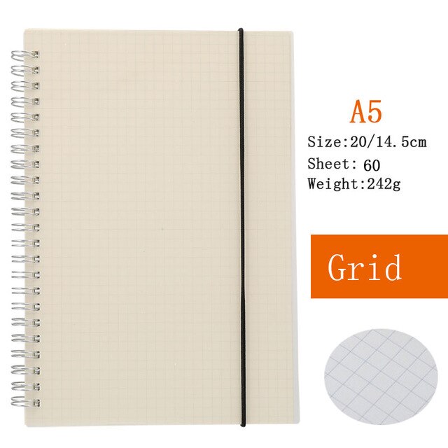 Hethrone A5 A6 Losse Blad Notebook Spiraal Bindmiddel DOT Blank Grid Papier Wekelijkse plan Papier Briefpapier Voor School Kantoor Notepad: D