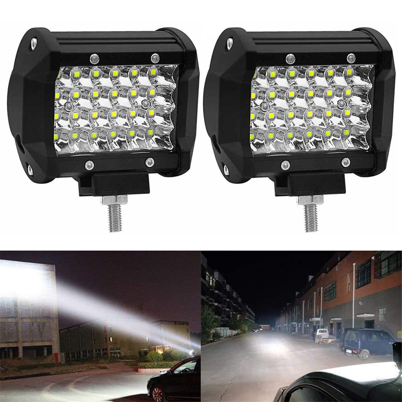 72 W Led Werklampen Bar 72 W Combo Spot Off-Road 6000K Driving Spot Flood Fog Lamp voor Auto Vrachtwagen Boot Suv Koplamp Atv 12V: Donkergrijs