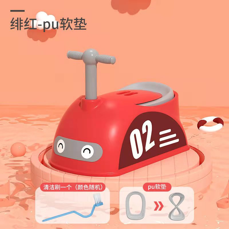 Orinal infantil de coche de dibujos animados, entrenador de talla para niños, baño portátil desmontable para bebé y Mujer: red PU