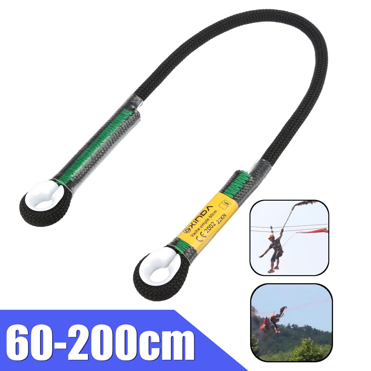 Climbing Outdoor Safety Rope Cord Tree Rescue Rock Rappelling Gear Sports Mountaineering Accessories Lanyard Tools 60-200cm