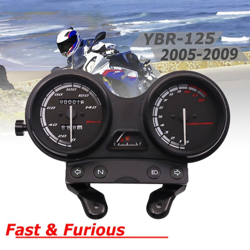 Motorcycle Odometer, Motorcycle Motorbike 12000RPM LCD Odometer Speedometer for YBR 125