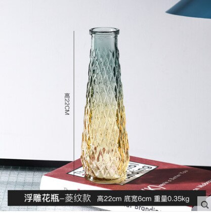 Europäischen Hipster Geprägte transparent Glas Vase Wohnzimmer Blume Hause Dekoration Vasen Für HäNutzer Blumen Hochzeit Dekoration: e