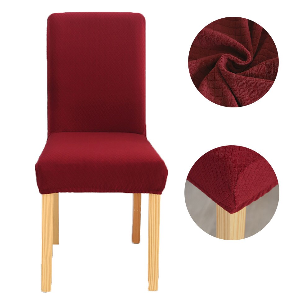 Super Zachte Fleece Stof Stoel Cover Elastische Stoelhoezen Spandex Voor Eetkamer/bruiloft/Keuken/Hotel Party banket: Wine red