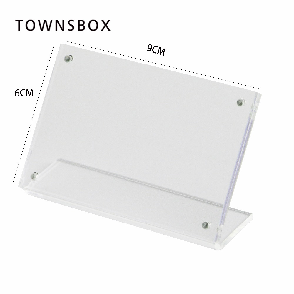 L akryl fotoram svart klar liten papper ram skrivbord bord skylt hållare info data kort ram etikett omslag prislapp display