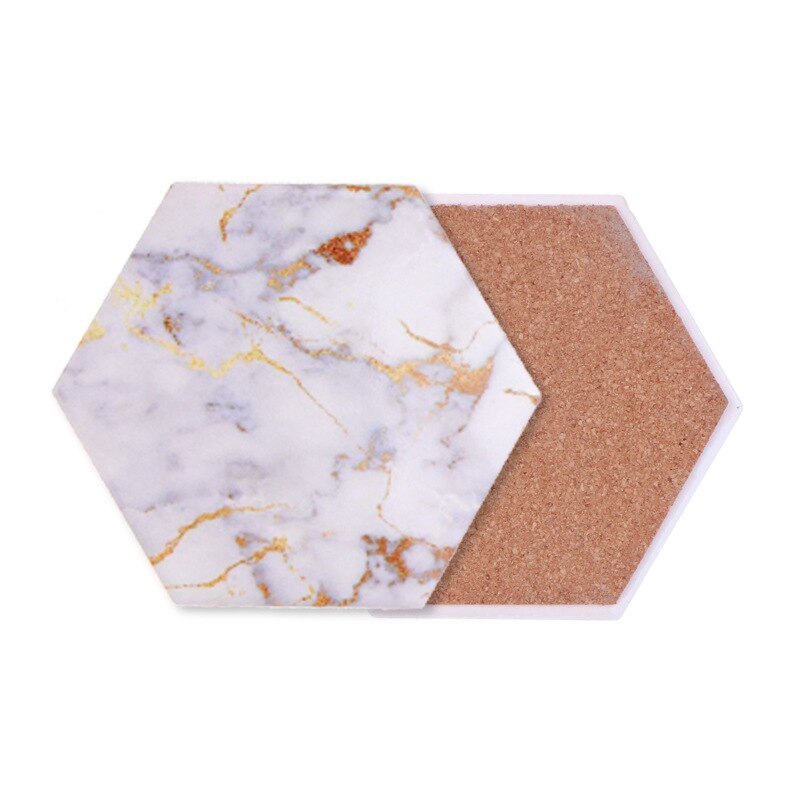 8 PC Coasters for Drinks Absorbent with Holder Ceramic Stone Drink Coasters with Cork Base Absorbent Coaster Set