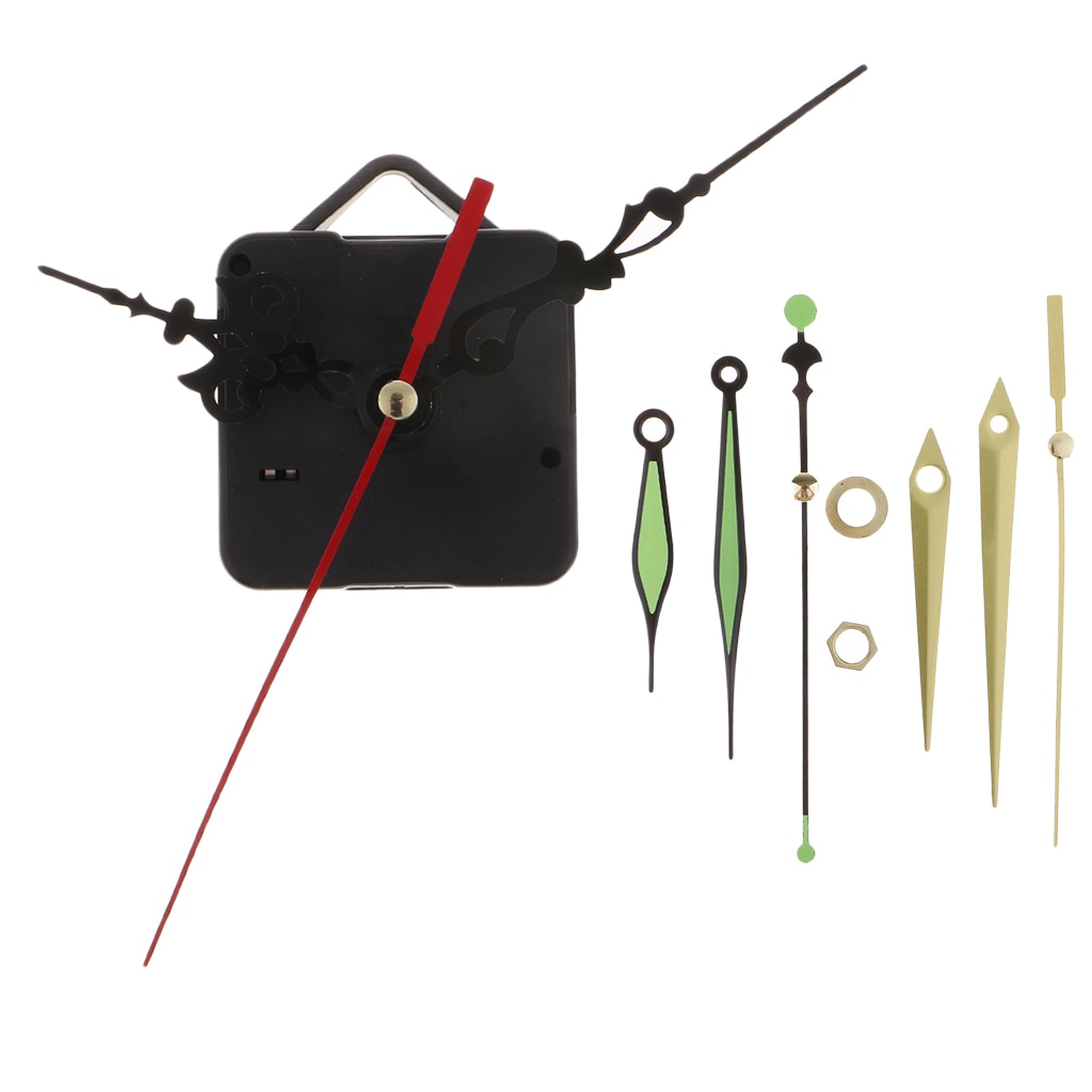 DIY Clock Mechanism Classic Hanging Black Quartz Watch Wall Clock Movement Mechanism Parts Repair Replacement - Assorted Hands