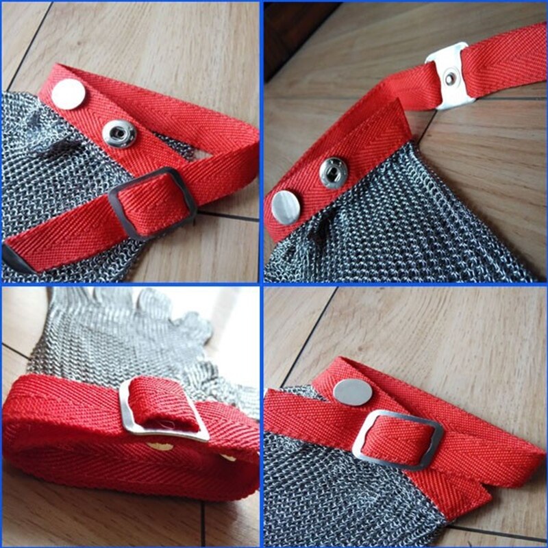 Gant de protection 304 gant de chaîne en acier inoxydable pour le traitement du bois traitement de la viande cuisine utiliser des gants d'écrevisse (M)