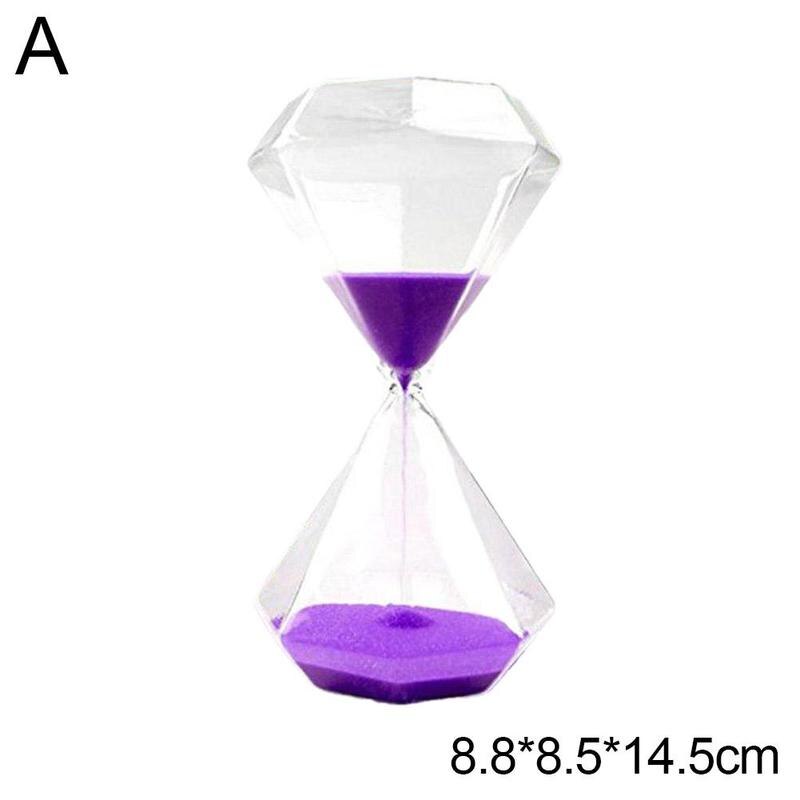 5/15/30 Minutes Diamond Timer Desk Table Clock Decorative Sand Timer Sand Home Ornaments M4S1: Purple / 5min