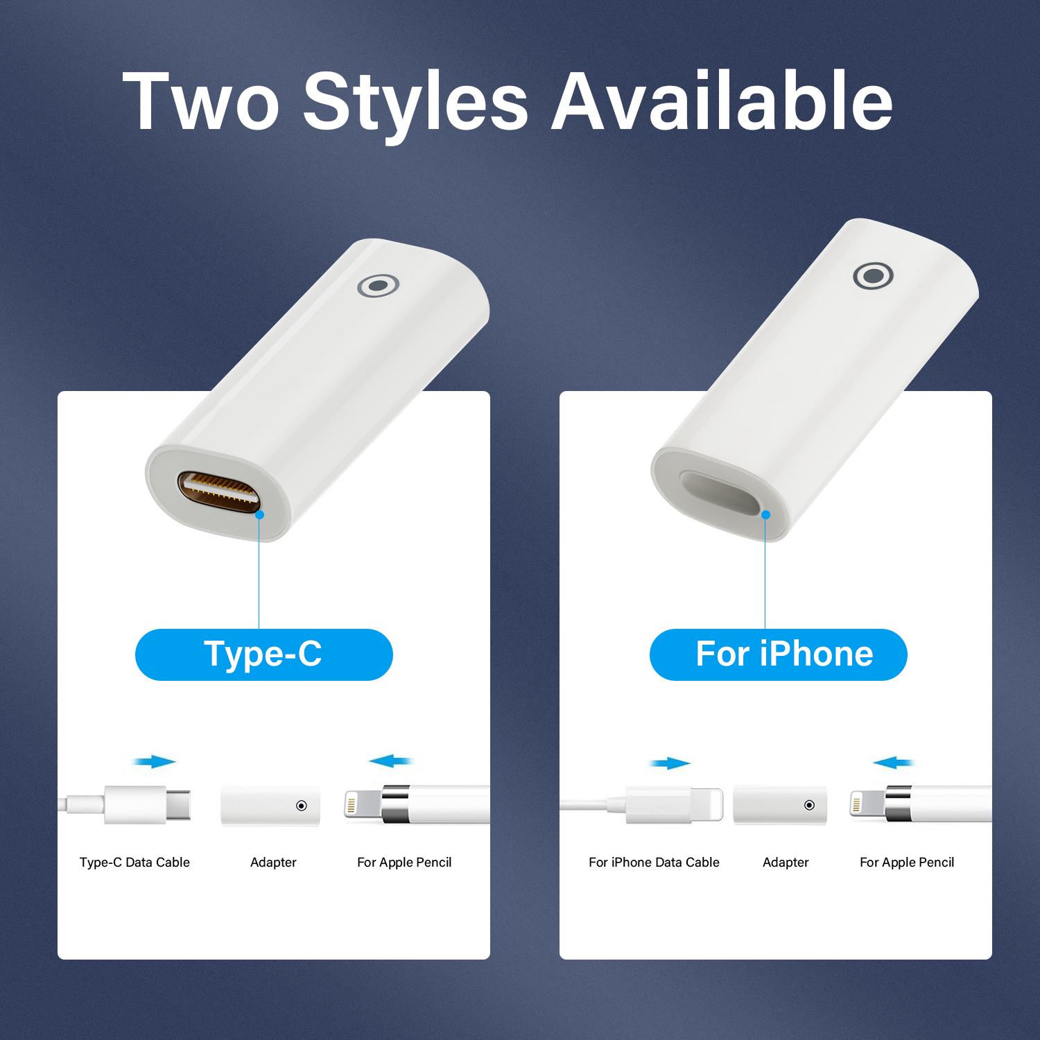 Für Apple Pencil 1 2 iPad Pro Stylus Stift Ladeadapter Ladegerät USB Typ C auf L Lightning USBC Kabel Buchse Zubehör