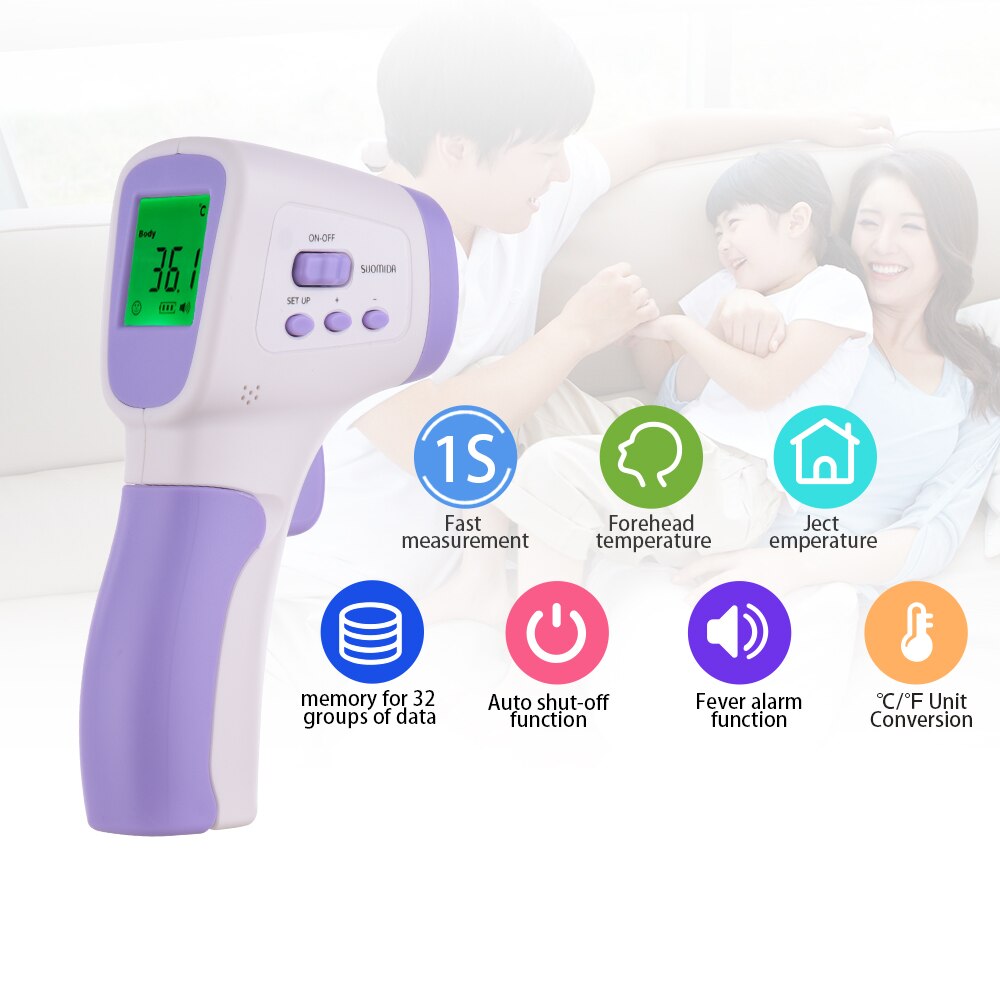 Contactloze infrarood temperatuurmeter baby volwassene digitale lcd temperatuurmeter infrarood thermometer thermometer