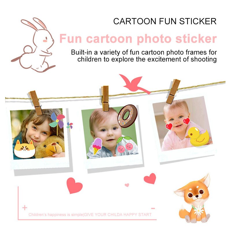 Toy Camera Mini Camera Kids Toys Cartoon Digital Camera Baby Toys 12.0M with 2.0 Inch IPS Screen Children Educational Toys