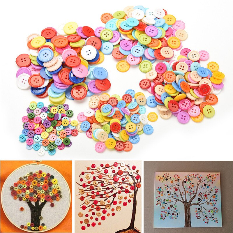 100PCS Mix Forma Ci Sono Un Sacco di Colori FAI DA TE Scrapbooking Cartoon Bottoni Plastica Bottoni Per Bambini Indumento di Cucito Nozioni Giocattoli